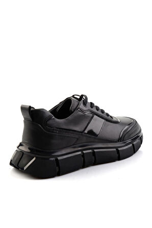 Siyah Hakiki Deri Erkek Sneaker E01958179203
