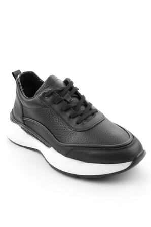 Siyah Hakiki Deri Erkek Sneaker E01958176543