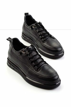 Siyah Hakiki Deri Erkek Sneaker E01958172703