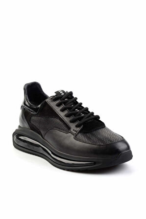 Siyah Hakiki Deri Erkek Sneaker E01958172803