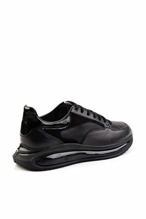 Siyah Hakiki Deri Erkek Sneaker E01958172803