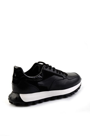 Siyah Hakiki Deri Erkek Sneaker E01958172903