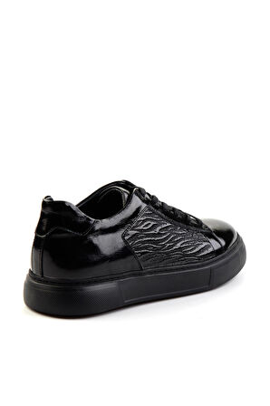 Siyah Rugan Hakiki Deri Erkek Sneaker E01958172008