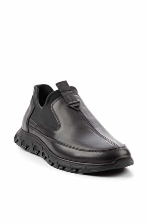 Siyah Hakiki Deri Erkek Casual Ayakkabı E01958156843