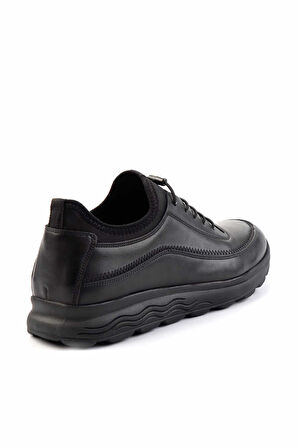 Siyah Hakiki Deri Erkek Casual Ayakkabı E01958149043