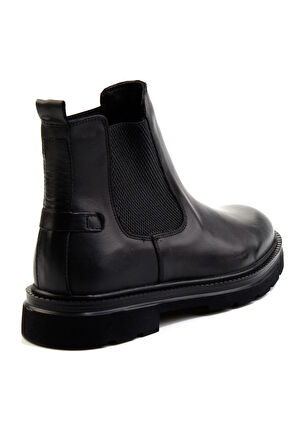 Siyah Hakiki Deri Erkek Bot & Bootie E02054012903