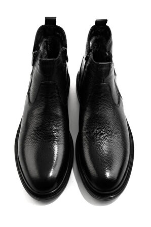 Siyah Hakiki Deri Erkek Bot & Bootie E02054070240