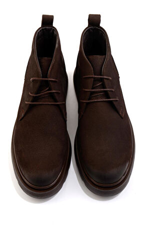 Kahve Hakiki Deri Erkek Bot & Bootie E02054070801