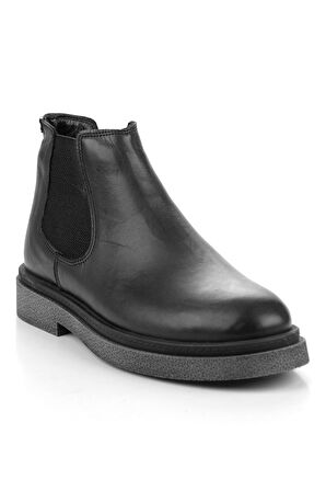 Siyah Hakiki Deri Erkek Bot & Bootie E02089000141