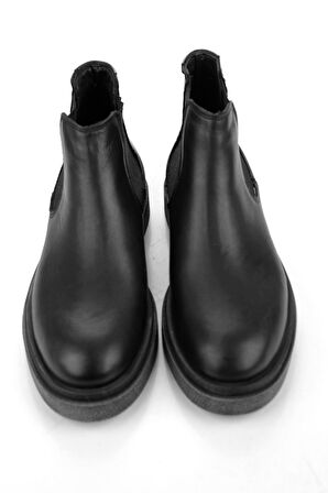 Siyah Hakiki Deri Erkek Bot & Bootie E02089000141