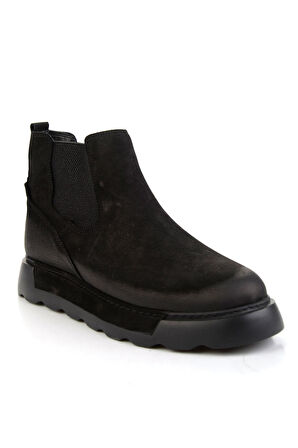 Siyah Hakiki Deri Erkek Bot & Bootie E02089000501