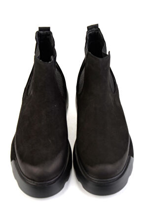 Siyah Hakiki Deri Erkek Bot & Bootie E02089000501