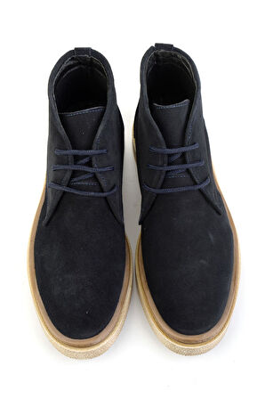 Lacivert Hakiki Deri Erkek Bot & Bootie E02089000202