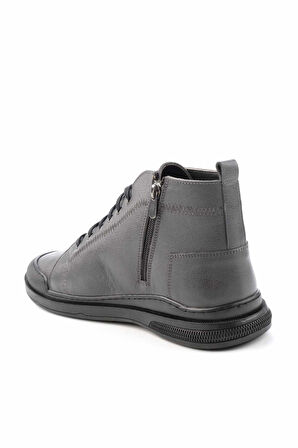 Gri Hakiki Deri Erkek Bot & Bootie E02107090103