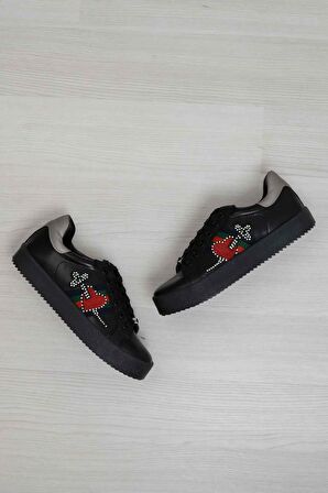 Bambi Siyah Kursun  Kadın Sneaker E0220633309