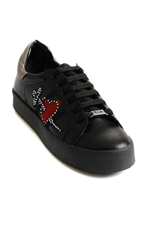 Bambi Siyah Kursun  Kadın Sneaker E0220633309