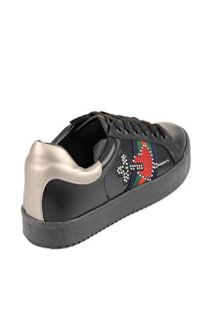 Bambi Siyah Kursun  Kadın Sneaker E0220633309
