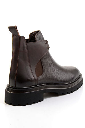 Kahve Hakiki Deri Erkek Bot & Bootie E02304093140
