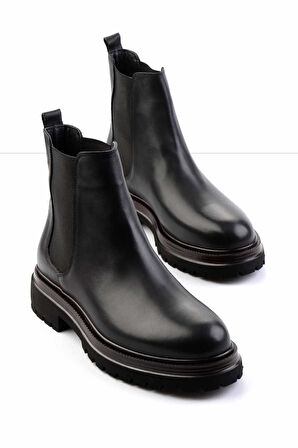 Siyah Leather Erkek Bot & Bootie E02304930143