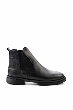 Siyah Leather Erkek Bot & Bootie E02378051203