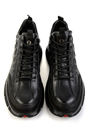 Siyah Hakiki Deri Erkek Bot & Bootie E02398400103