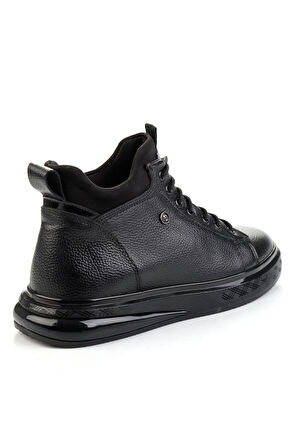 Siyah Hakiki Deri Erkek Bot & Bootie E02401080940