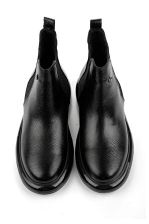 Siyah Hakiki Deri Erkek Bot & Bootie E02401080540