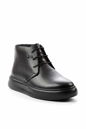 Siyah Hakiki Deri Erkek Bot & Bootie E02401020040