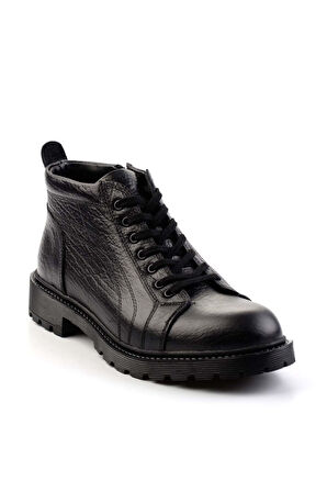 Siyah Hakiki Deri Erkek Bot & Bootie E02439700703