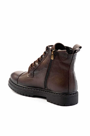 Kahve Baskılı Hakiki Deri Erkek Bot & Bootie E02440702903