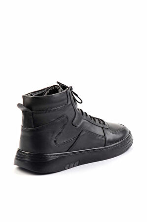 Siyah Antik Hakiki Deri Erkek Bot & Bootie E02440277841