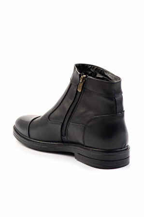 Siyah Antik Hakiki Deri Erkek Bot & Bootie E02440703141