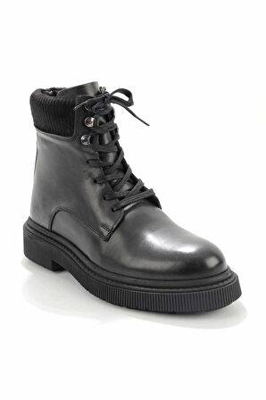 Siyah Leather Erkek Bot & Bootie E02549519403
