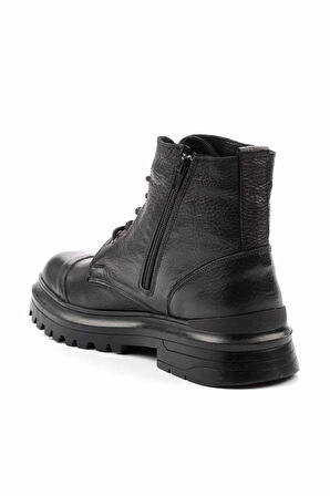 Siyah Hakiki Deri Erkek Bot & Bootie E02556003203