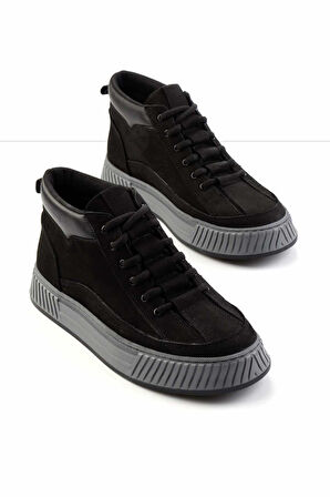 Siyah Nubuk Hakiki Deri Erkek Bot & Bootie E02556105201