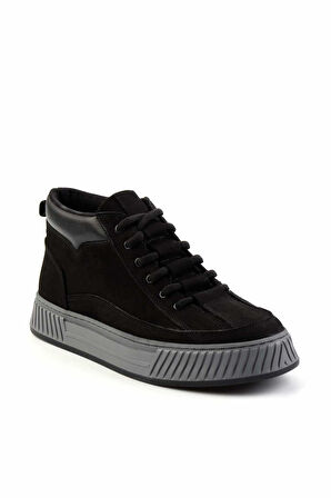 Siyah Nubuk Hakiki Deri Erkek Bot & Bootie E02556105201