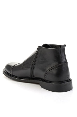 Siyah Hakiki Deri Erkek Bot & Bootie E02580785303