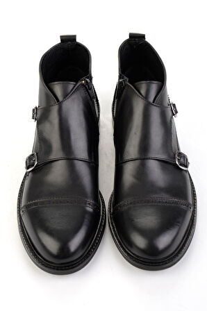 Siyah Hakiki Deri Erkek Bot & Bootie E02580785303