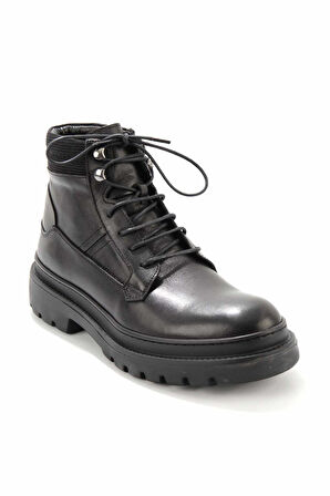 Siyah Hakiki Deri Erkek Bot & Bootie E02587510903