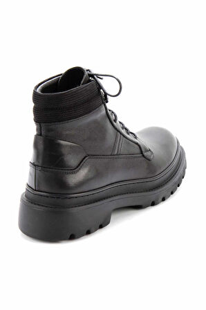 Siyah Hakiki Deri Erkek Bot & Bootie E02587510903