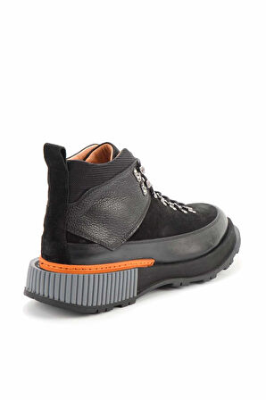 Siyah Hakiki Deri Erkek Bot & Bootie E02587512403