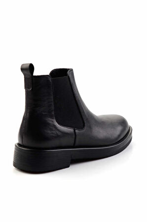 Siyah Hakiki Deri Erkek Bot & Bootie E02589381003