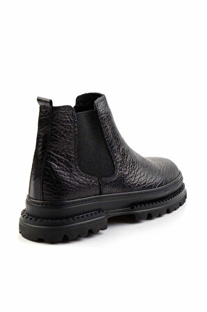Siyah Hakiki Deri Erkek Bot & Bootie E02585202903