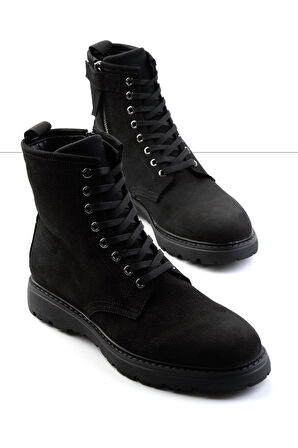 Siyah Hakiki Deri Erkek Bot & Bootie E02589490401