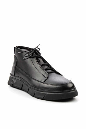 Siyah Antik Hakiki Deri Erkek Bot & Bootie E02585803241