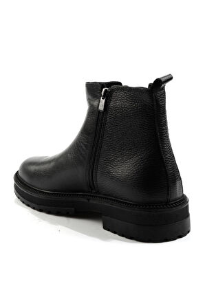 Siyah Hakiki Deri Erkek Bot & Bootie E02594401240