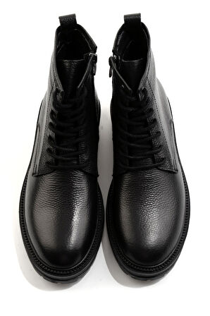 Siyah Hakiki Deri Erkek Bot & Bootie E02594401340