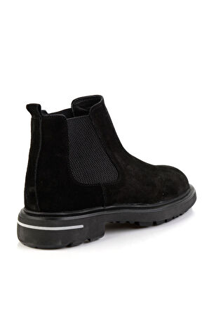 Siyah Hakiki Deri Erkek Bot & Bootie E02597000602
