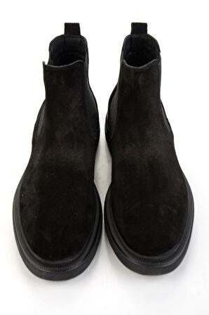 Siyah Hakiki Deri Erkek Bot & Bootie E02597000602