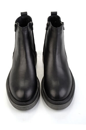 Siyah Hakiki Deri Erkek Bot & Bootie E02597000703